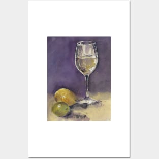 Wineglass, Lemon and Lime Posters and Art